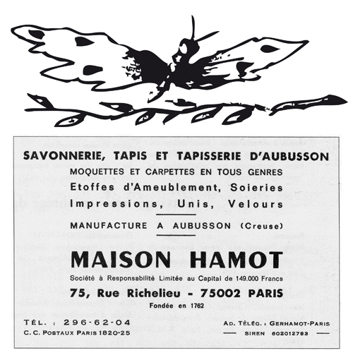 carte de visite et logo de la maison Hamot