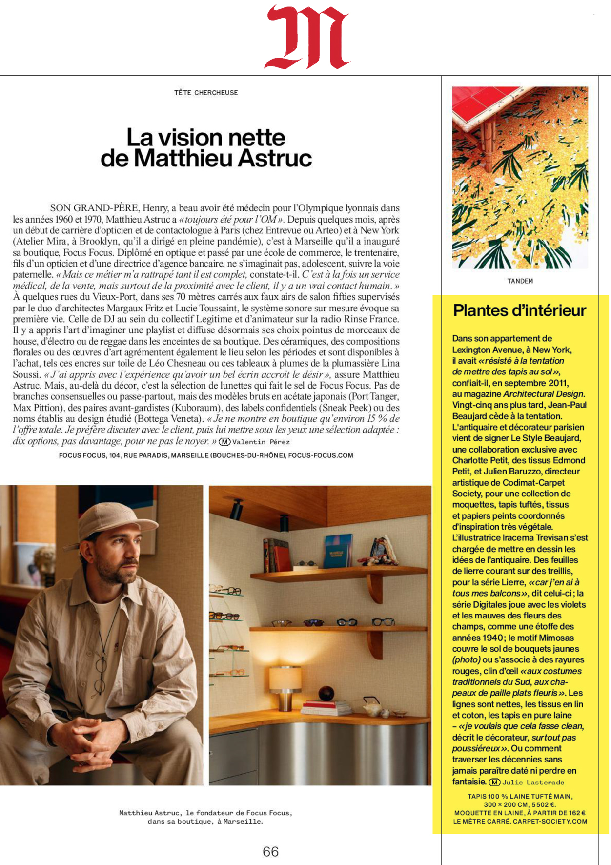 Article MAGAZINE DU MONDE - Février 2026- Le Style Beaujard chez EDMOND PETIT